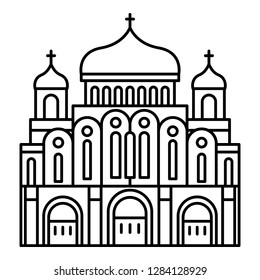 Cathedral temple icon. Outline cathedral temple vector icon for web design isolated on white background