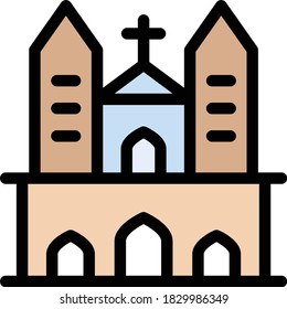 icono de color plano del vector de catedral 