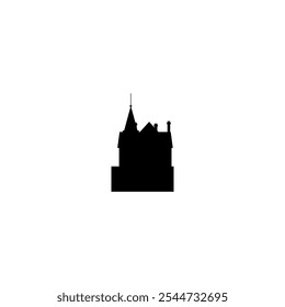 Ícone de vetor Catedral. Pictograma isolado pequeno e minimalista da igreja europeia, logotipo, contorno preto e branco