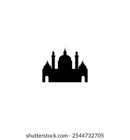 Ícone de vetor Catedral. Pictograma isolado pequeno e minimalista da igreja europeia, logotipo, contorno preto e branco