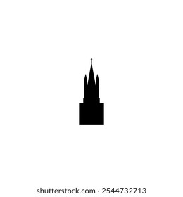 Ícone de vetor Catedral. Pictograma isolado pequeno e minimalista da igreja europeia, logotipo, contorno preto e branco