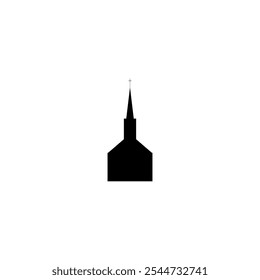 Ícone de vetor Catedral. Pictograma isolado pequeno e minimalista da igreja europeia, logotipo, contorno preto e branco