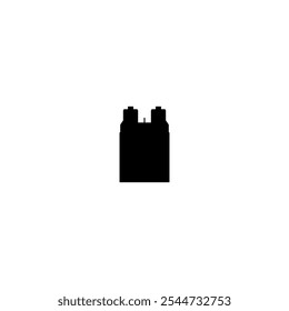 Ícone de vetor Catedral. Pictograma isolado pequeno e minimalista da igreja europeia, logotipo, contorno preto e branco