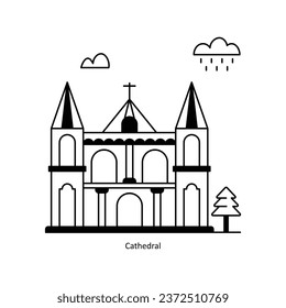 Cathedral vector Solid  Design illustration. Symbol on White background EPS 10 File 