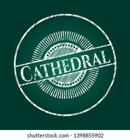 Cathedral written on a chalkboard. Vector Illustration. Detailed.