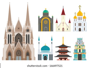 Cathedrals And Churches Infographic Set