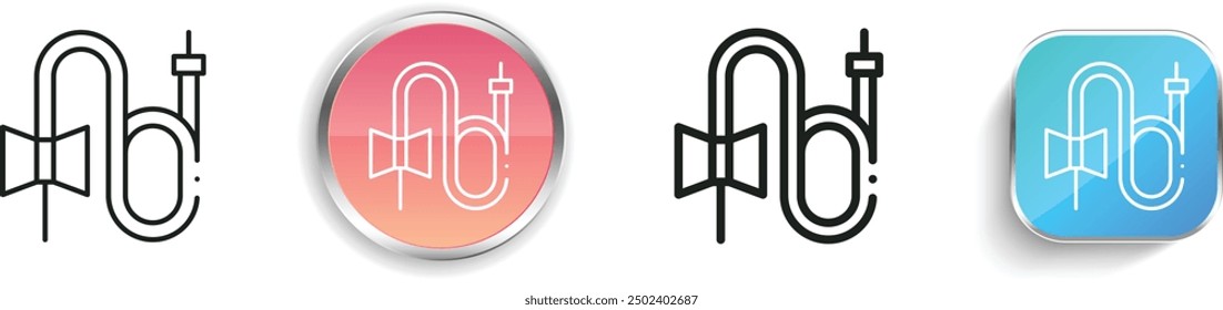 catheter icon. Thin Linear, Regular and Button Style Design Isolated On White Background