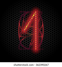 Cathode digit number 1 vector illustration.