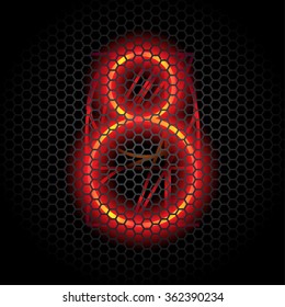 Cathode digit number 8 vector illustration.