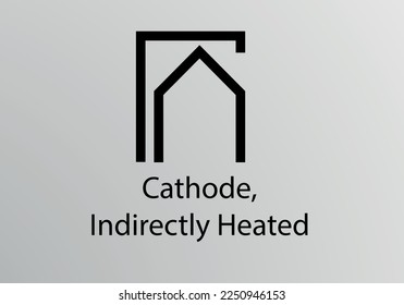 Cathode Indirectly Heated Engineering Symbol, Vector symbol design. Engineering Symbols.