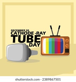 Cathode-Ray Tube Day banner. A television tube and color television, with bold text in frame to commemorate on December 20