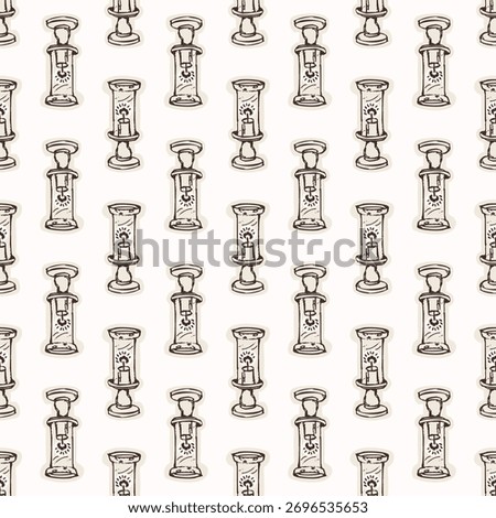 Catholic baptist candle seamless vector pattern. Christian home decor background for sunday school bible study. Prayer lit candle all over print. 