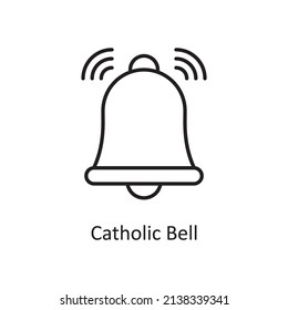 Catholic Bell vector Outline Icon Design illustration. Easter Symbol on White background EPS 10 File