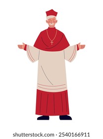 Carácter cardinal católico diseño aislado