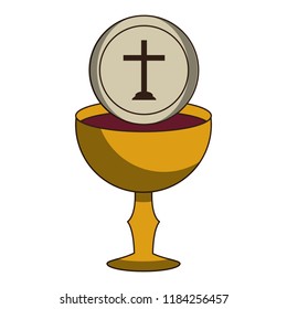 Catholic chalice with wine