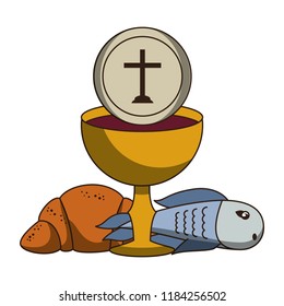 Catholic chalice with wine
