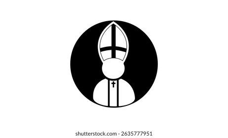 catholic Church bishop symbol, black isolated silhouette