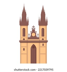 Catholic church icon cartoon vector. Travel country. Tourism flag