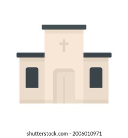 Catholic church icon. Flat illustration of catholic church vector icon isolated on white background
