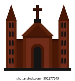 Catholic church icon. Flat illustration of church vector icon for web design