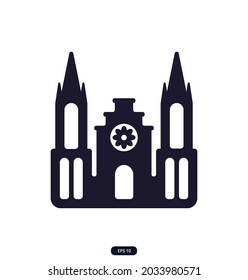 catholic church icon on white background Vector illustration.