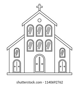 Catholic church icon. Outline illustration of catholic church vector icon for web design isolated on white background