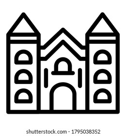 Catholic church icon. Outline catholic church vector icon for web design isolated on white background