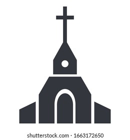 Catholic Church Icon. Vector Black Silhouette Pictogram