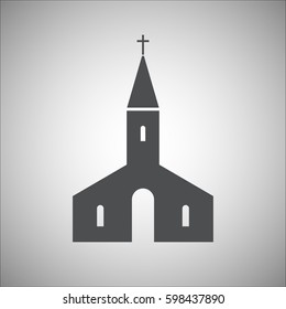 Catholic church Icon Vector. Religion building symbol