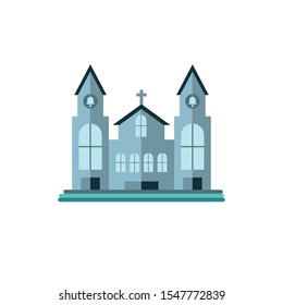 catholic church on white background vector illustration design
