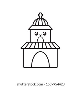 catholic church on white background vector illustration design