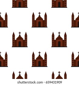 Catholic church pattern seamless flat style for web vector illustration