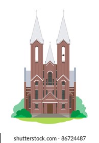 Catholic church. Vector illustration.