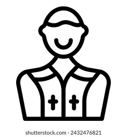 Catholic cleric icon outline vector. Priest man. Person holy spiritual