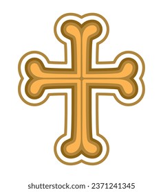 catholic cross emblem illustration isolated