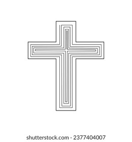 catholic cross icon design isolated