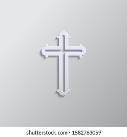 catholic cross icon illustration vector, can be used for web and design. Vector icon. Paper style vector icon