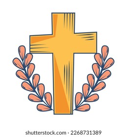diseño aislado de icono de cruz católica