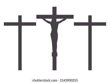 Catholic cross icon on a cloud.