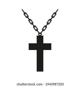 Catholic cross. Pictogram. Simple vector illustration on a white background.