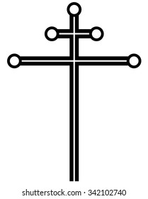 Catholic cross, vector illustration.