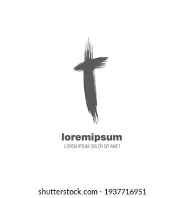 Catholic cross. Vector cross isolated on a white background