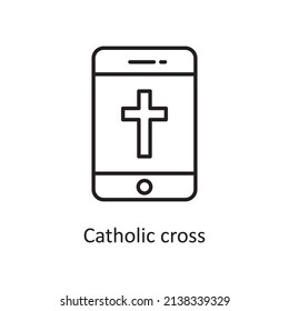 Ilustración de diseño de iconos de vector de la cruz católica. Símbolo de Pascua sobre fondo blanco archivo EPS 10