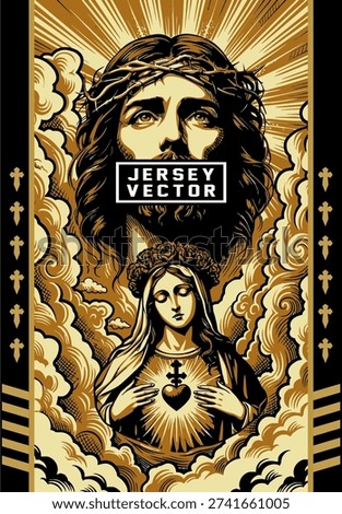 CATHOLIC DEVOTION ILLUSTRATION FOR APPAREL DESIGN