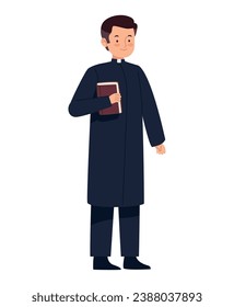 catholic father standing illustration isolated