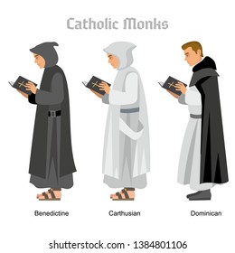 catholic monk with a book