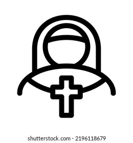 catholic nun icon or logo isolated sign symbol vector illustration - high quality black style vector icons
