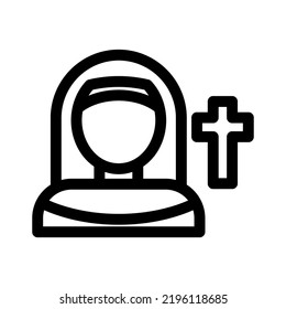 catholic nun icon or logo isolated sign symbol vector illustration - high quality black style vector icons
