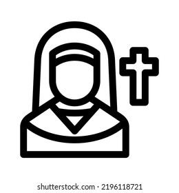 catholic nun icon or logo isolated sign symbol vector illustration - high quality black style vector icons
