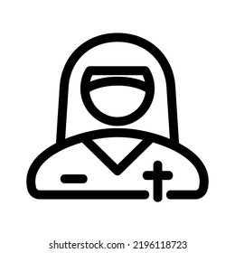 catholic nun icon or logo isolated sign symbol vector illustration - high quality black style vector icons
